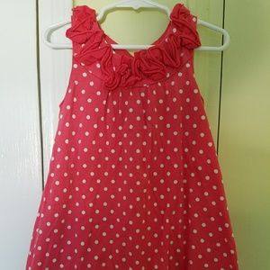 Red with white polkadot balloon dress 4T